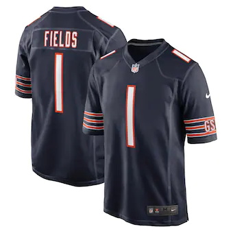 youth nike justin fields navy chicago bears game jersey_pi4